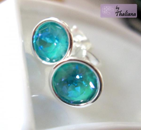 Preview: MYSTIC EMERALD grün glitzernde Ohrstecker Funkeltraum