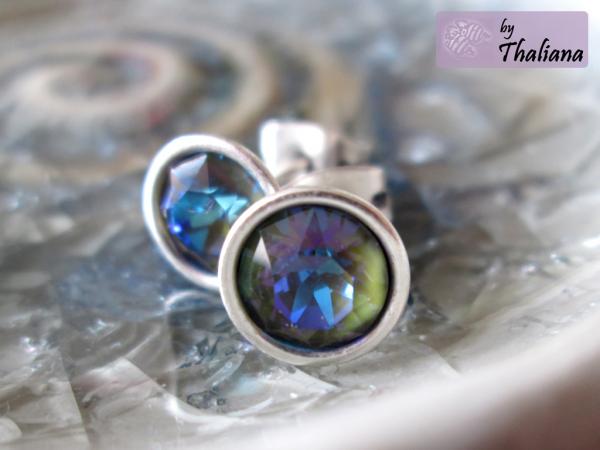 Preview: MYSTIC FOREST olivgrün glitzernde Ohrstecker neue Farbe - 6mm