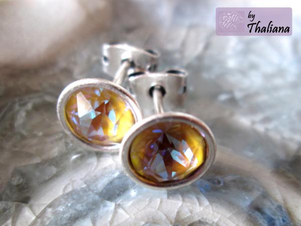 Preview: MYSTIC HONEY gelb glitzernde Ohrstecker neue Farbe - 6mm