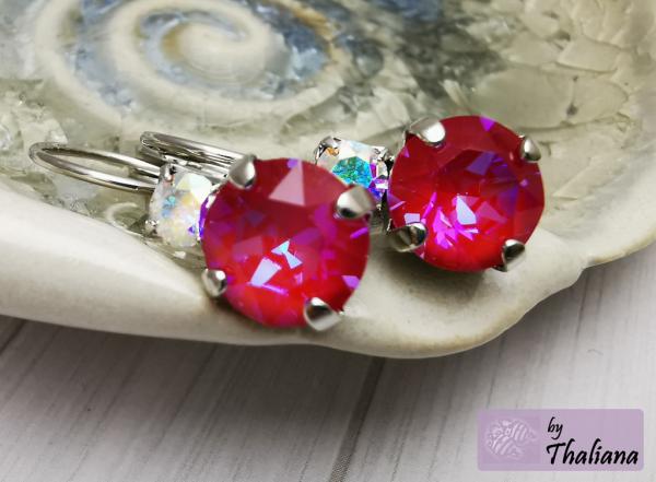 Ohrringe RUBYGLITZ Glitzer Ohrringe pink rot