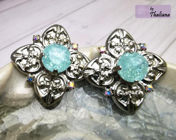 Preview: UNIKAT Ohrstecker ICE elegant hellsilber opulent