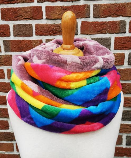 Preview: bunter Regenbogen Loop-Schal