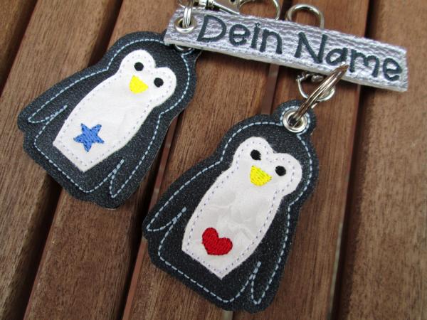 Pinguin-Taschenanhänger personalsiert mit Namensanhänger