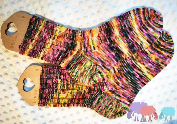 Socken 39/40 UNIKAT handgestrickt kuschelig weich waschbar knallig neon