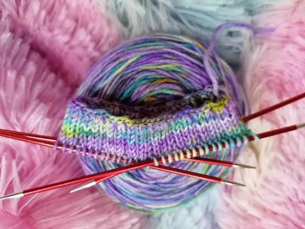 Preview: Socken (38)/39 UNIKAT handgestrickt warm waschbar pastell