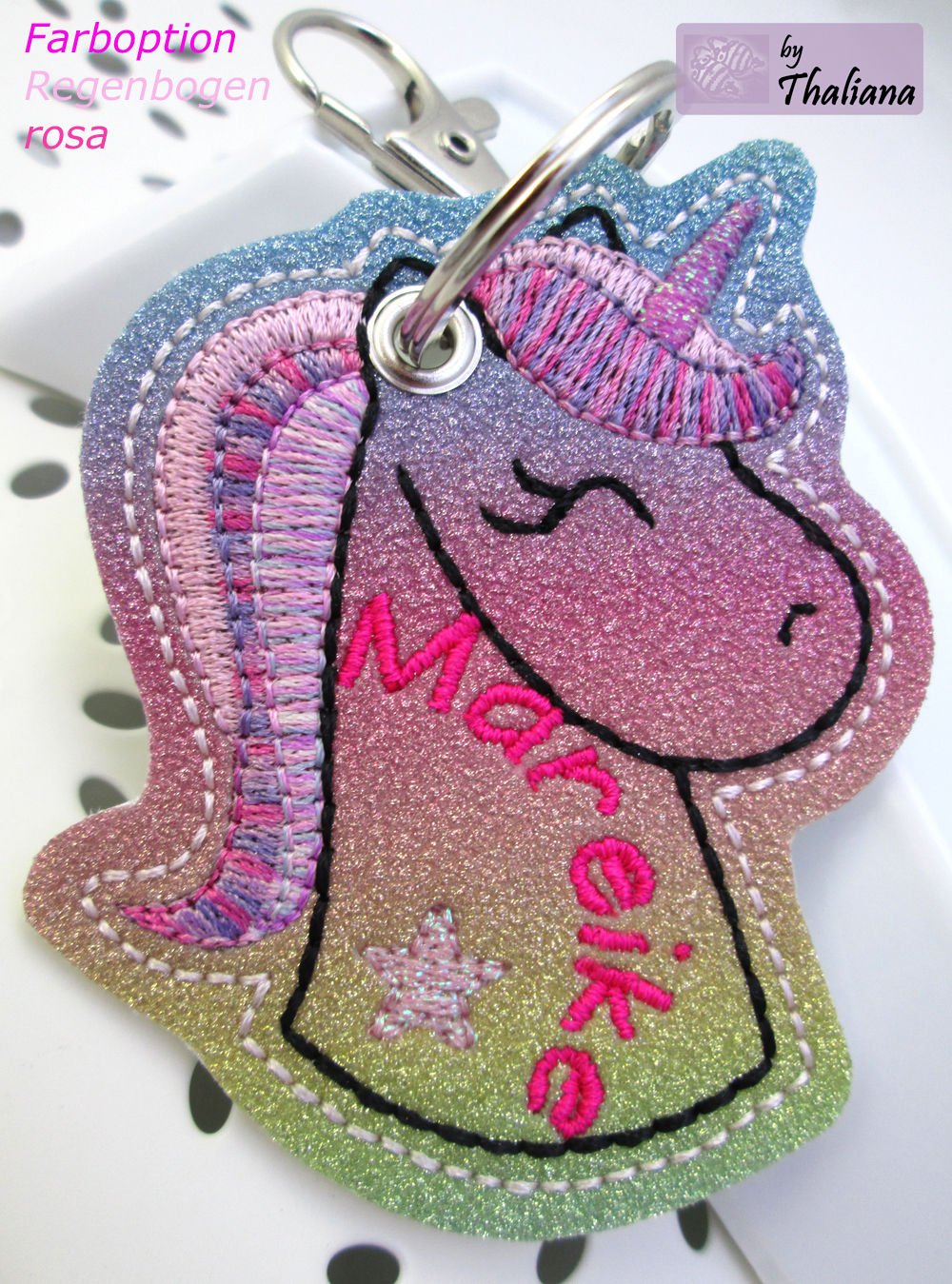 Schlüsselanhänger Girls Unicorn Einhorn Mädchen Geschenk Personalisiert 