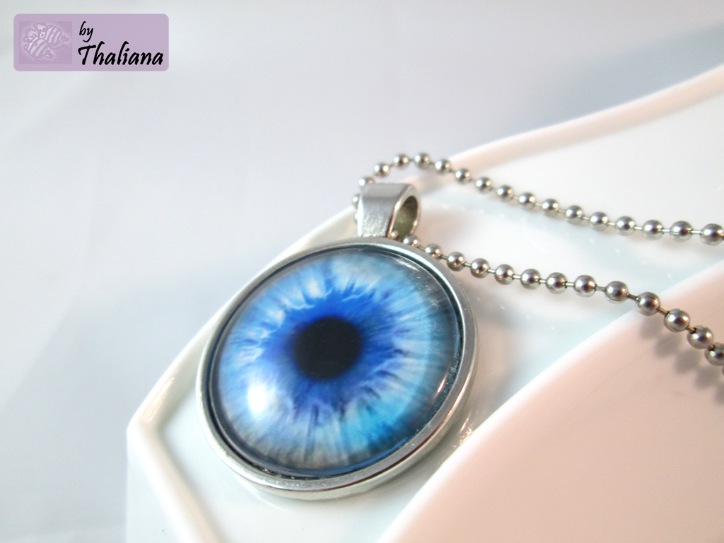Orgineller Keramik Anhänger Auge blaue Augen Augenarzt Augenheilkunde  Geschenk, Kette, Schmuck, Herren, Kinder, Damen, Mädchen, Jungen -   Österreich