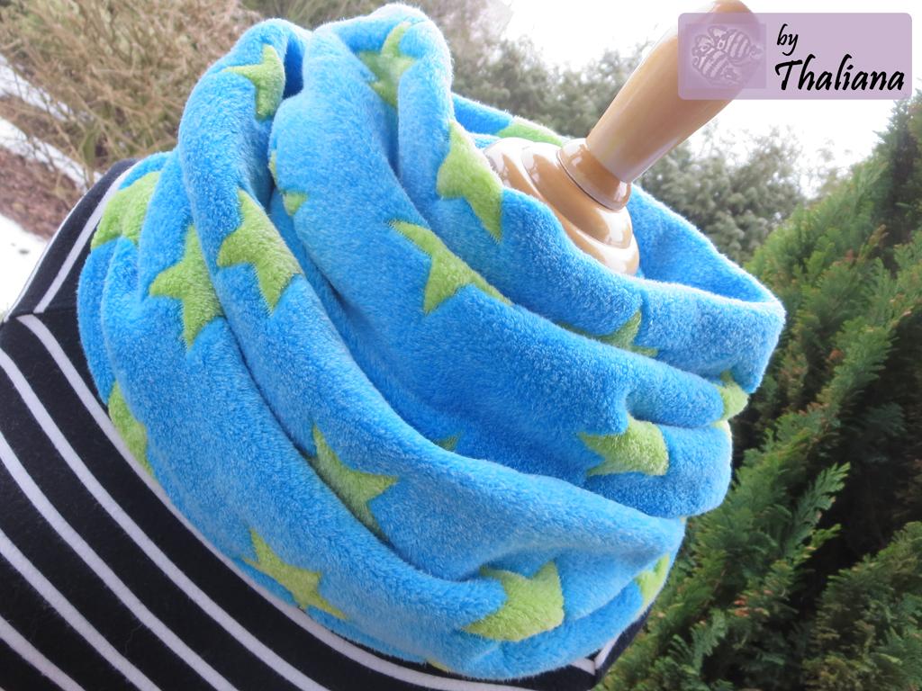 knallSTERNE-blaür-Loop-Schal-Sterne-Loopschal