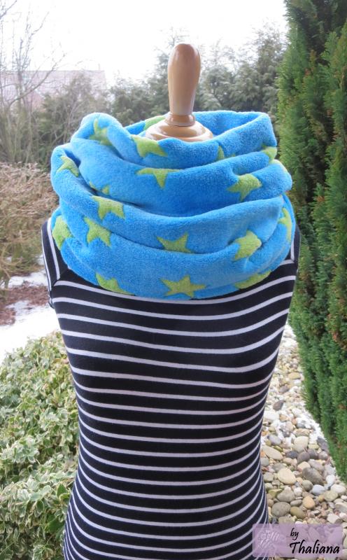 knallSTERNE blauer Loop Schal Sterne Loopschal