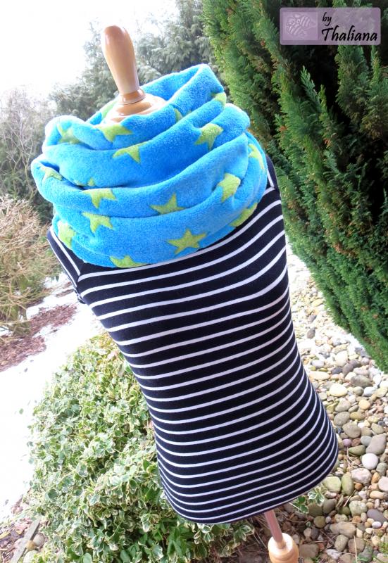 knallSTERNE blauer Loop Schal Sterne Loopschal
