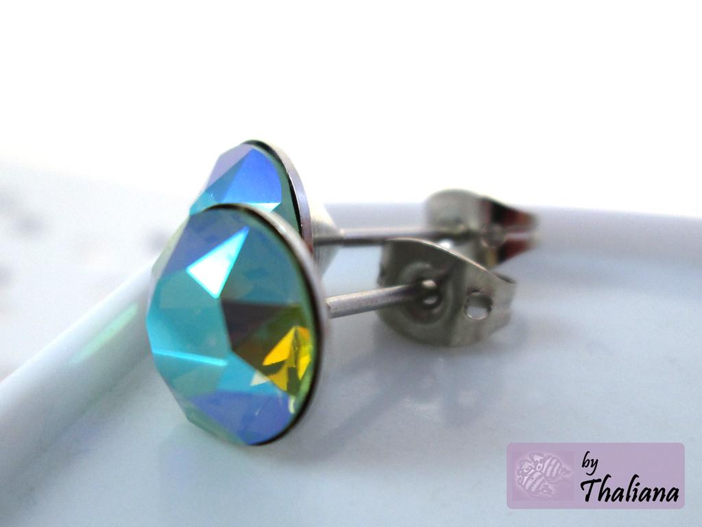 glitzerMINZE Ohrstecker opal edel elegant mintgrün