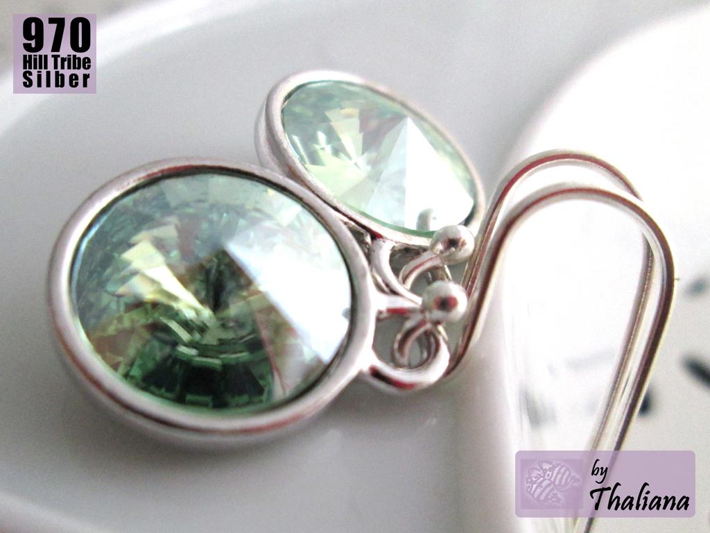 MINZ MONDLICHT Ohrringe schimmernde Ohrhänger mint