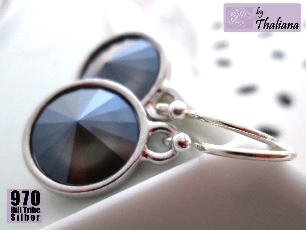 Ohrhänger KÜHLES GRAU graue Ohrringe aus Silber