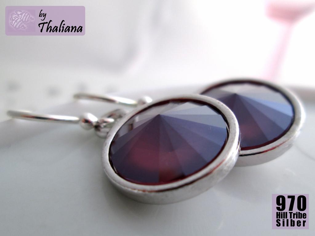 Ohrhänger MAHAGONI rotbraune Ohrringe aus Silber
