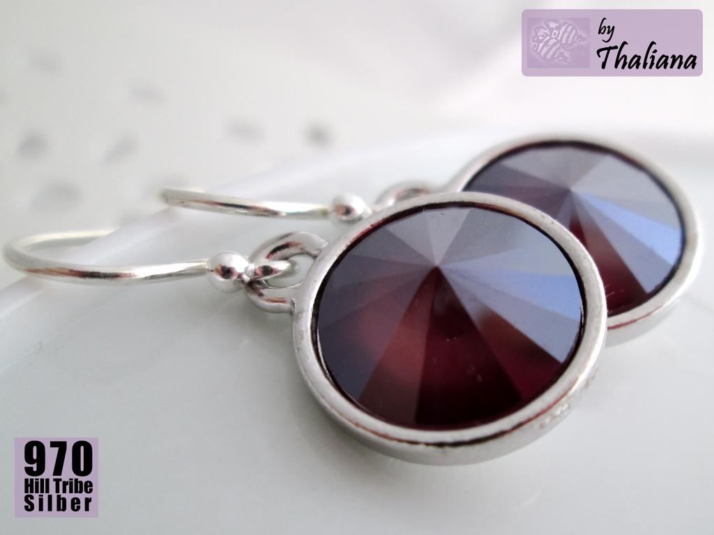 Ohrhänger MAHAGONI rotbraune Ohrringe aus Silber