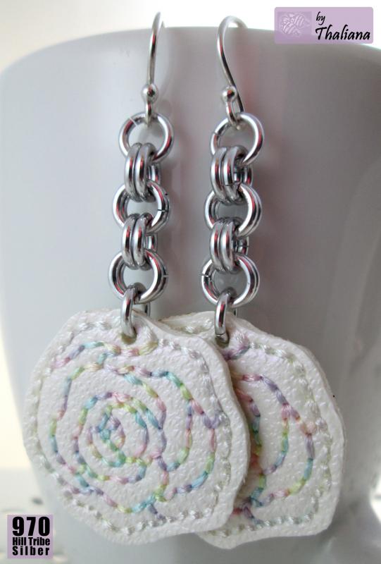 glitzerROSEN edle lange Ohrringe Rosenohrhänger