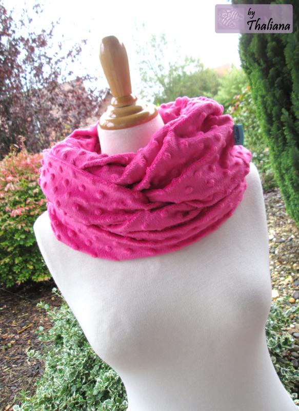 XXL pinke Punkte Loop kuscheliger Loopschal Schal