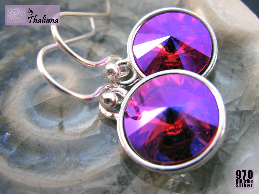 ORCHIDEA Funkeln Ohrringe Rivoli pink SILBER