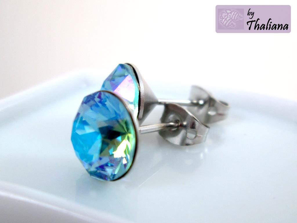 FUNKELWASSER-Ohrstecker-Funkeln-hellblau-blau