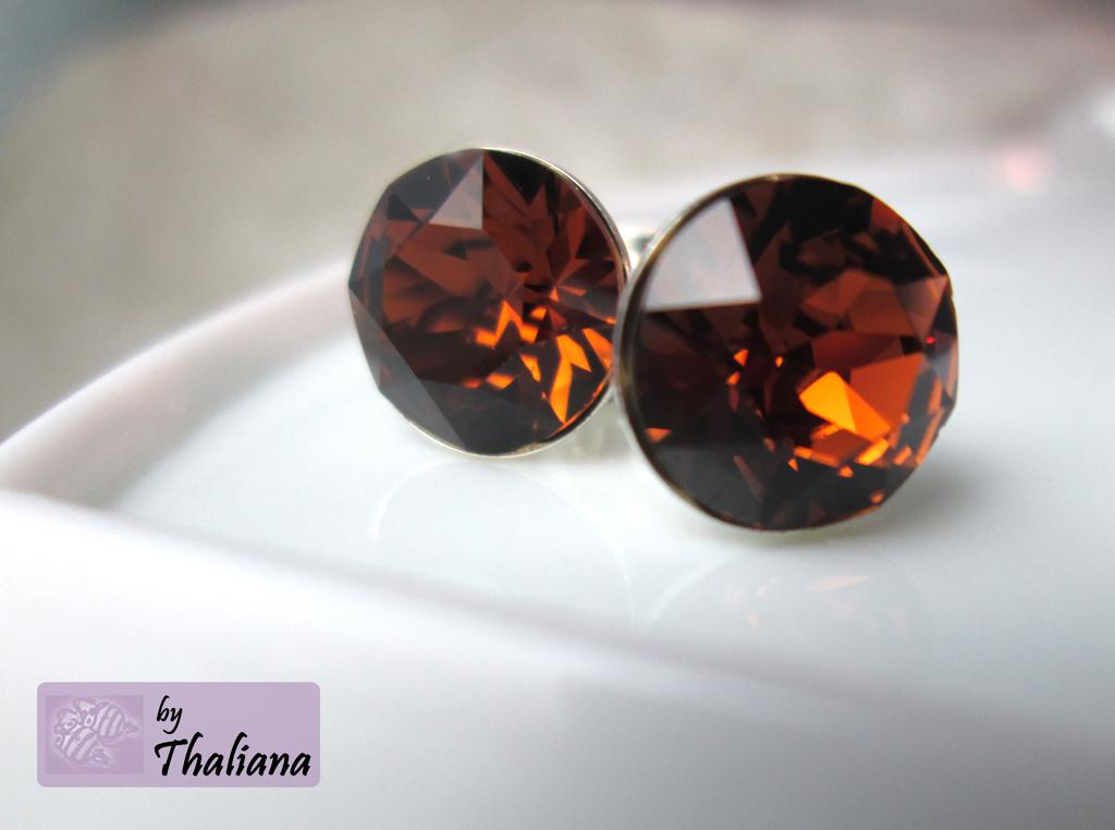 braune Ohrstecker MOKKA Ohrstecker Funkeln Braun