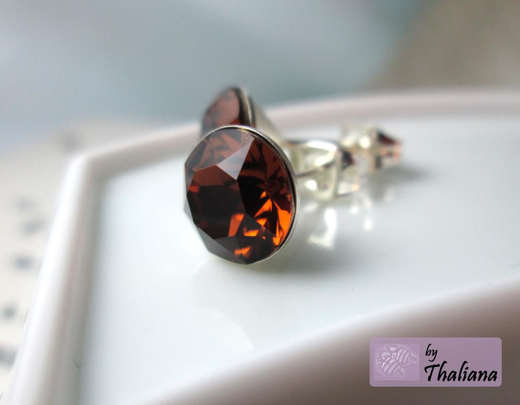 braune Ohrstecker MOKKA Ohrstecker Funkeln Braun