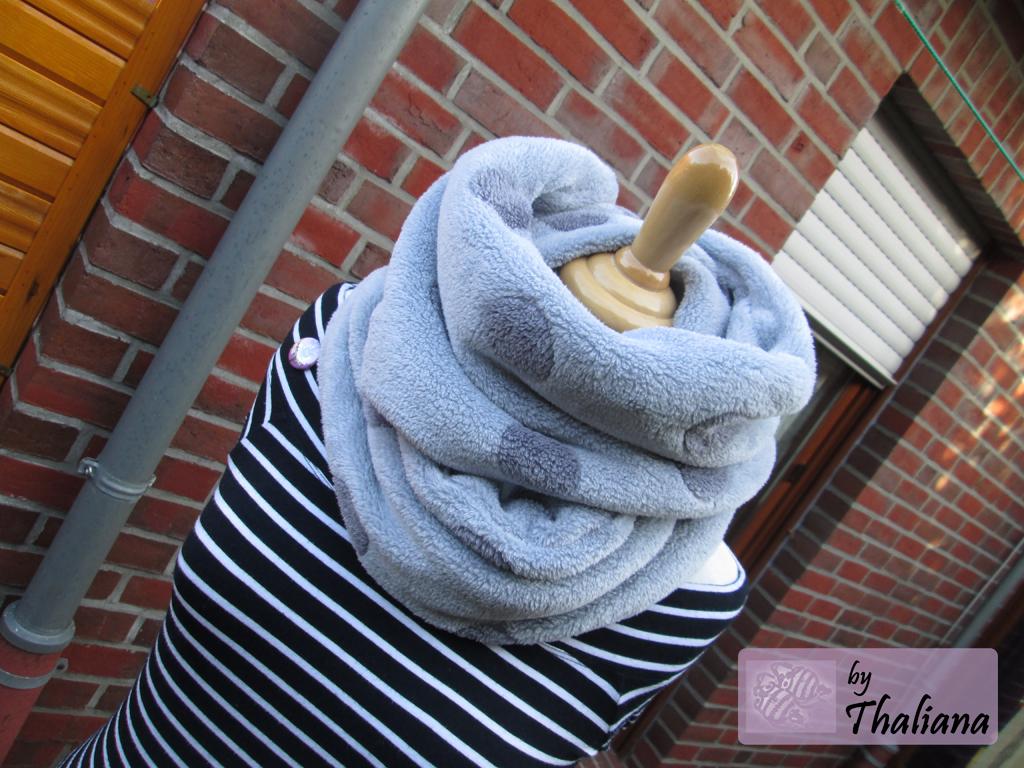 GREY DOTS grauer Loopschal Loop Schal Grau Punkte