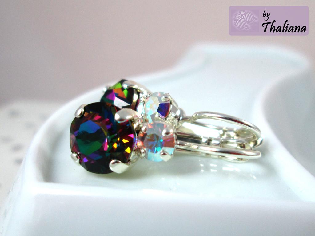 Ohrringe NOVA glitzernde bunte Ohrhänger elegant