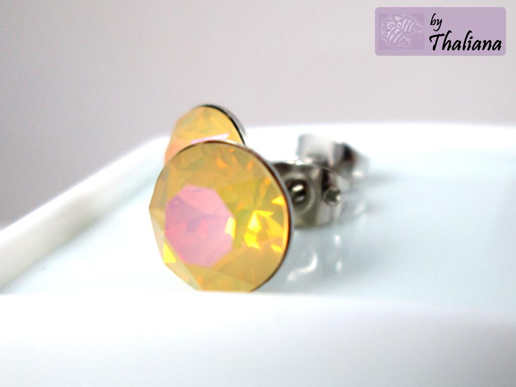 GLITZERmandarine-gelbe-Ohrstecker-zart-elegant