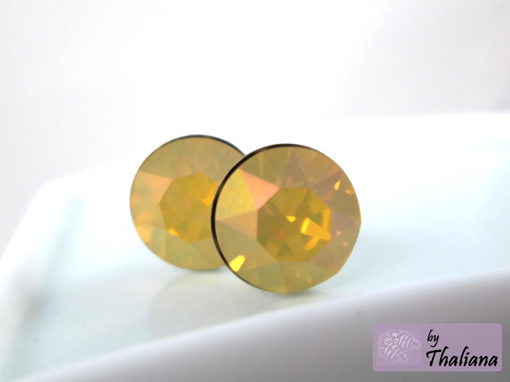 GLITZERmandarine gelbe Ohrstecker zart elegant