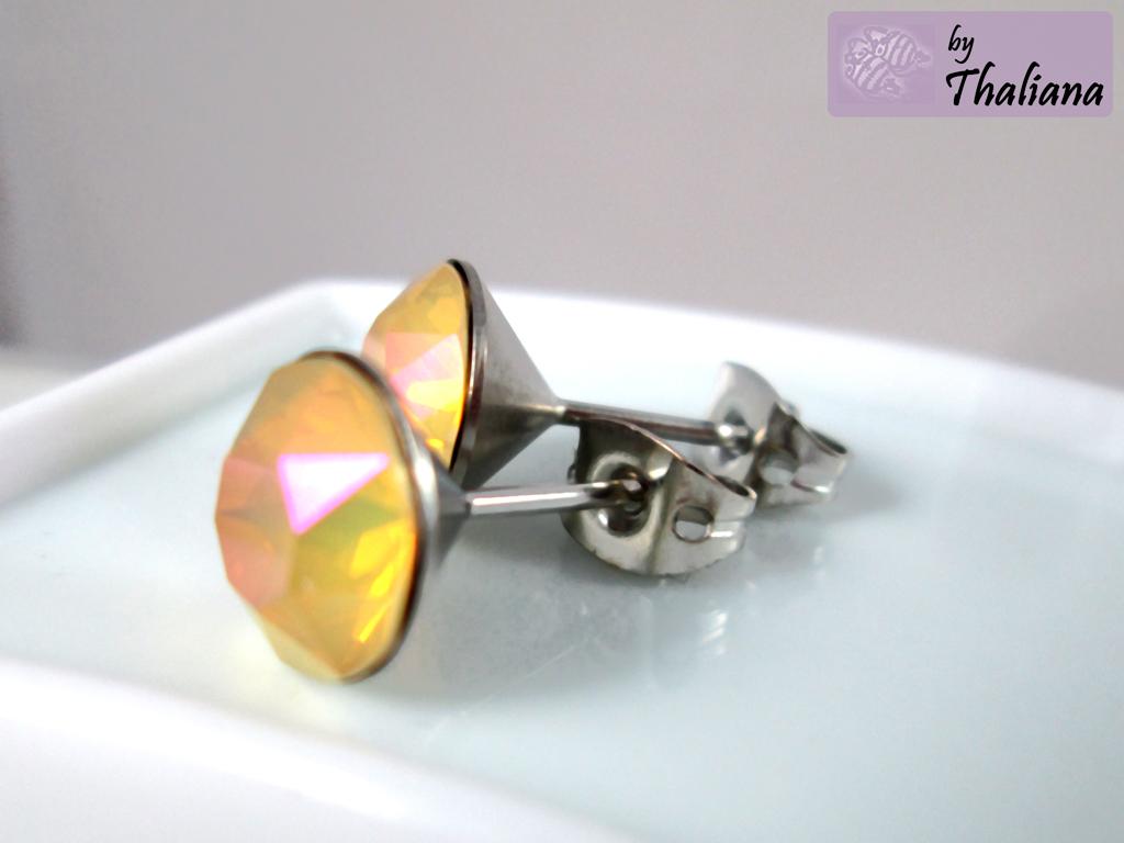 GLITZERmandarine gelbe Ohrstecker zart elegant