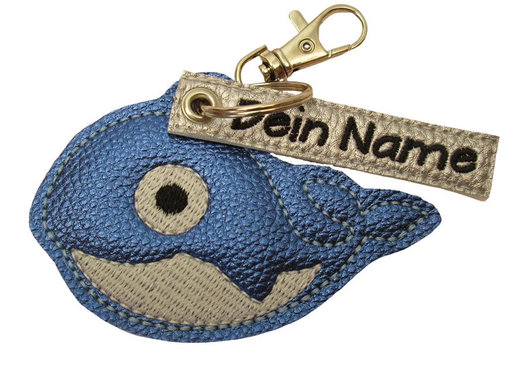 Wal Taschenanhänger in blau metallic