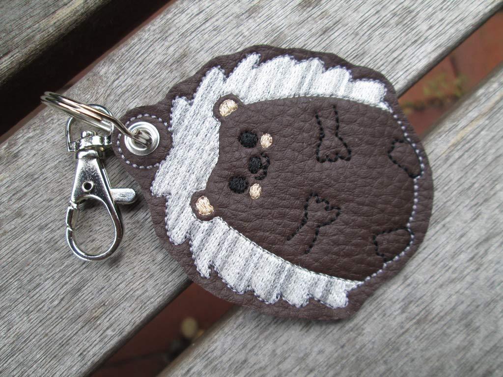 Igel dunkelbrauner Taschenanhänger