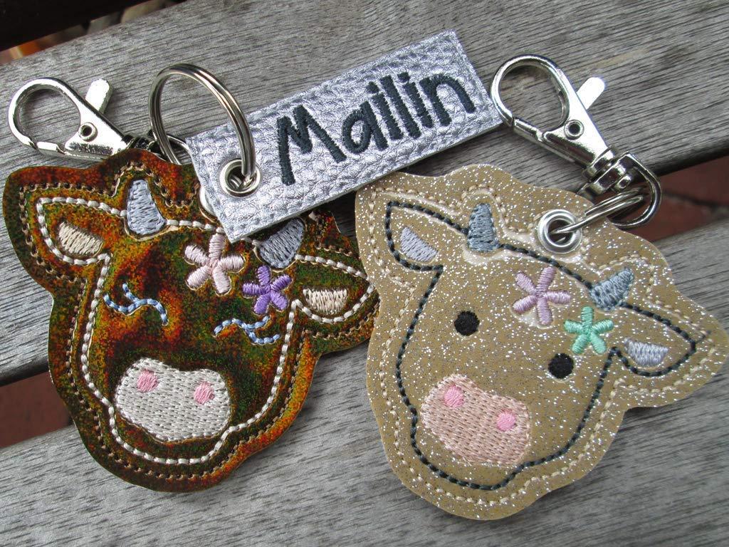 Taschenanhänger Kuh mit Namensanhänger
