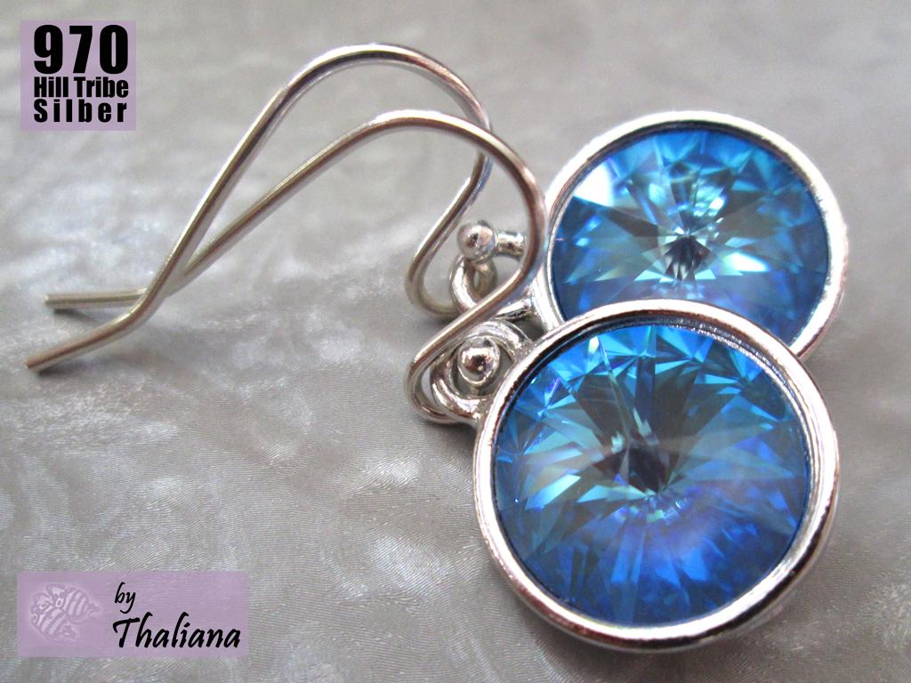 MYSTIC BLUE hellblaue Ohrringe lichtblau  Echtsilber funkelnde Ohrhänger