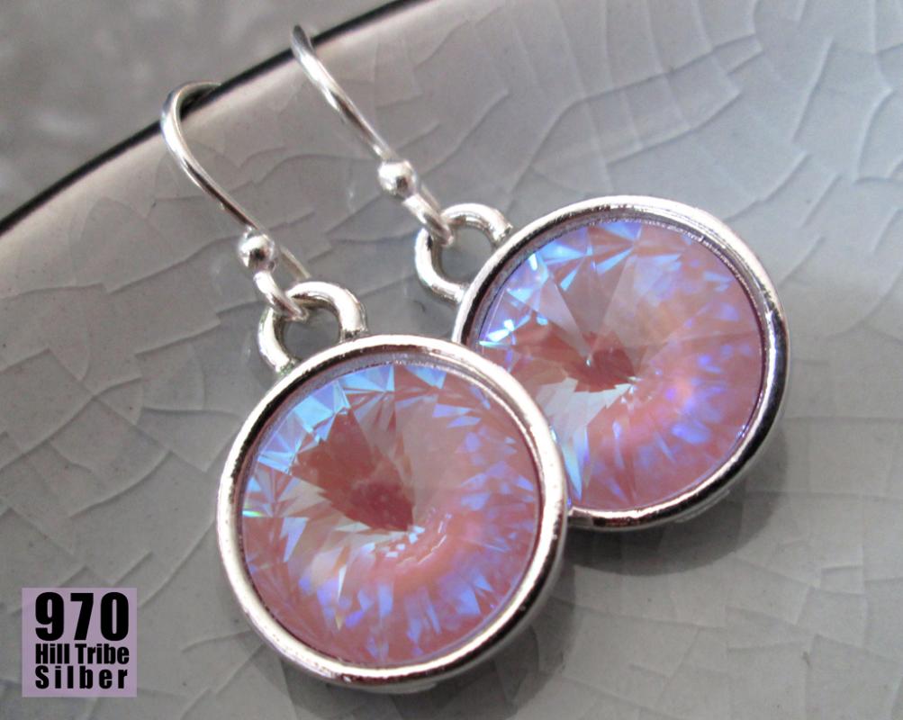 MYSTIC CROCUS fliederfarbene Ohrringe zartlila hell lila Echtsilber funkelnde Ohrhänger