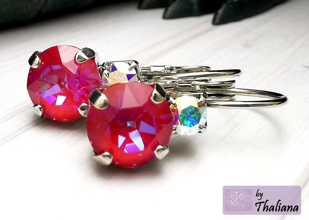 Ohrringe RUBYGLITZ Glitzer Ohrringe pink rot