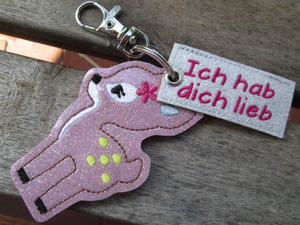 rosa Rehkitz Taschenanhänger