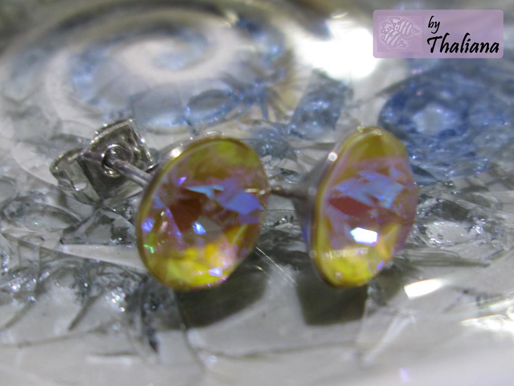 MYSTIC HONEY gelb glitzernde Ohrstecker neue Farbe