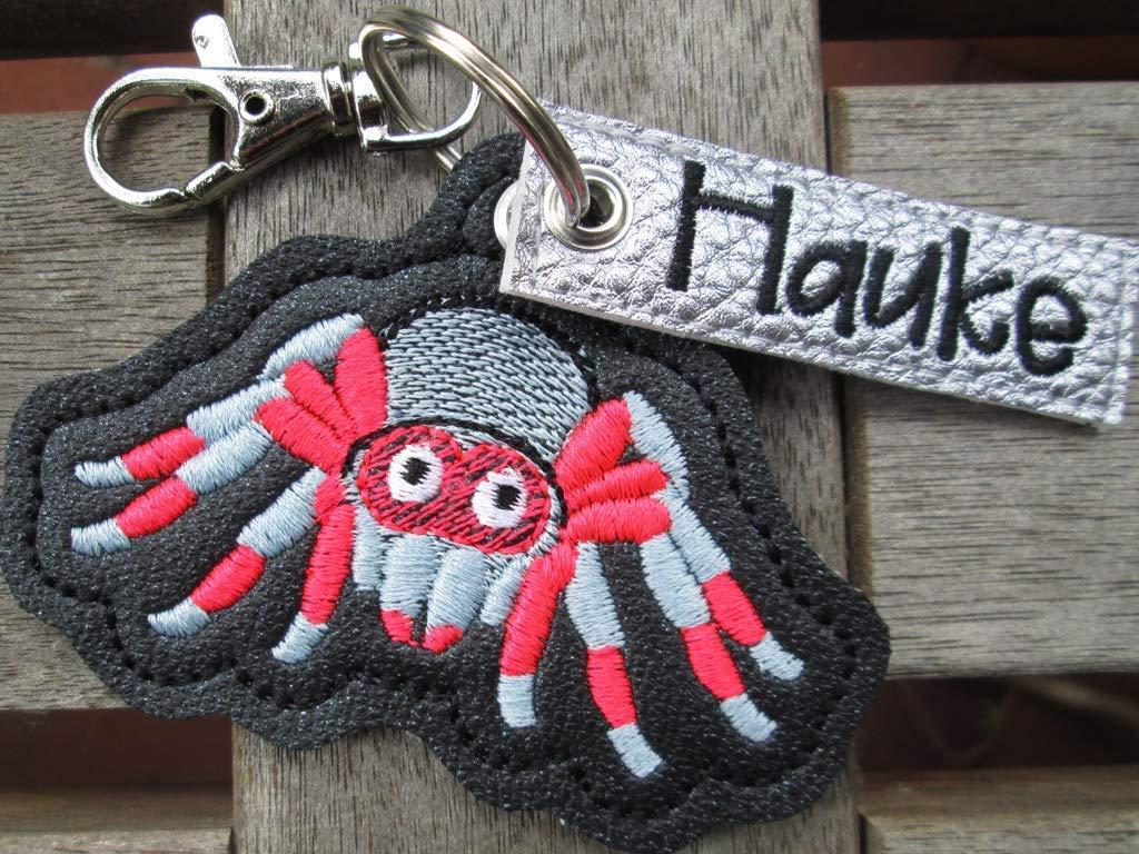 Taschenanhänger Vogelspinne mit Namensanhänger