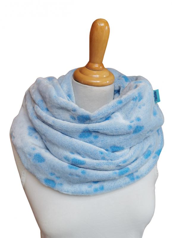 PFOTENLIEBE-graür-Loop-pinke-Pfoten-Loopschal