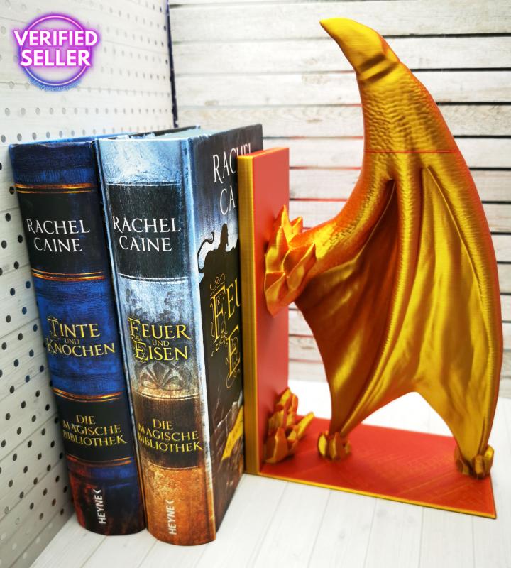 sChNäPpChEn DRACHENFLÜGEL Buchstützen groß 2er Set Unikatset 1 - nur einmal vorhanden!