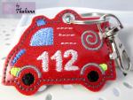 FEUERWEHR rot Schlüsselanhänger / Taschenanhänger Kindergartentasche