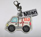 Anhänger personalisierbarer Krankenwagen mit Namen Schlüssel-Anhänger Taschen-Anhänger Geschenk